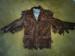 Vintage leather jacket - maat M - bruin suede, Ophalen of Verzenden, Dames