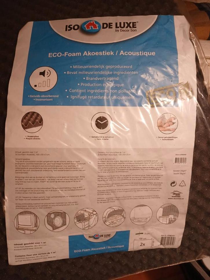 Geluiddempende schuimrubber platen - Akoestiek verbeteren, Huis en Inrichting, Woonaccessoires | Overige, Nieuw, Ophalen of Verzenden