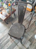 Vintage retro metalen industriële tolix stoel, Huis en Inrichting, Stoelen, Ophalen, Gebruikt, Bruin, Eén