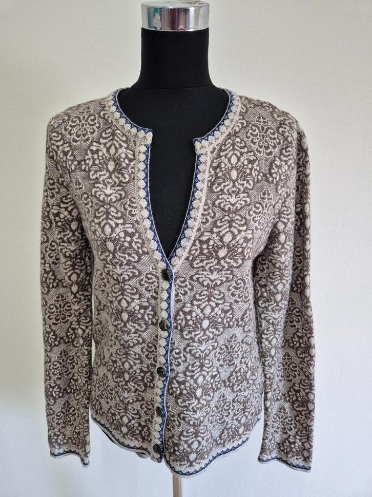 V58 - Bruinbeige Ivko vest mt S, Kleding | Dames, Truien en Vesten, Zo goed als nieuw, Maat 38/40 (M), Blauw, Ophalen of Verzenden