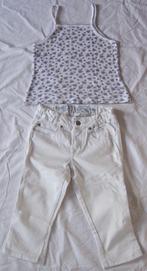 Hema zomerhemd en LOGG 3/4 witte jeans / broek maat 134, Ophalen, Gebruikt, Meisje, Setje