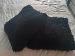 2 Grote Woonkussen Maat 60x60 Met Fluffy Zwarte Hoes, Ophalen of Verzenden, Zo goed als nieuw, Zwart, Vierkant