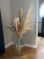 Flesvaas vaas groot glas evt met pluimen droogbloemen, Huis en Inrichting, Ophalen of Verzenden, Zo goed als nieuw