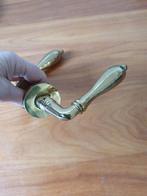 Nieuwe deurkruk MESSING met rozet magazijn opruiming, Ophalen of Verzenden, Nieuw, Koper of Messing, Klink of Kruk