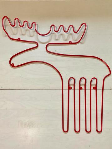 Vintage IKEA Sprallig Eland rendier kapstok ’90 rood metaal beschikbaar voor biedingen