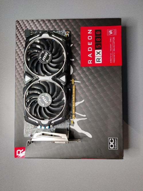 MSI RX 580 8GB Armor OC, Computers en Software, Videokaarten, Gebruikt, AMD, PCI-Express 3.0, GDDR5, HDMI, DisplayPort, DVI, Ophalen of Verzenden