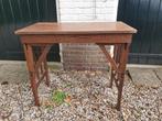 bruine antieke tafel, Ophalen, Gebruikt, 100 tot 150 cm, 25 tot 50 cm