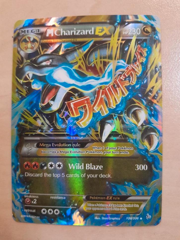 M Charizard EX Pokémon Kaart, Hobby en Vrije tijd, Verzamelkaartspellen | Pokémon, Gebruikt, Losse kaart, Foil, Ophalen
