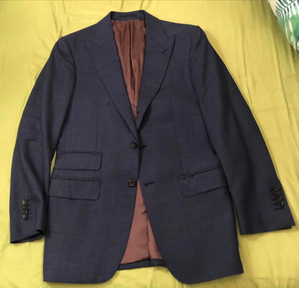 Suitsupply Reda colbert 100% Zuivere wol Mt 48, Kleding | Heren, Ophalen of Verzenden, Gedragen, Maat 48/50 (M), Grijs