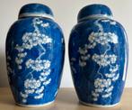 Antieke Chinese KANGXI blossom prunus hoge dekselpotten, Verzenden