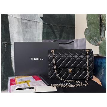 Chanel - Medium & Jumbo Classic Caviar Double Flap Leer beschikbaar voor biedingen
