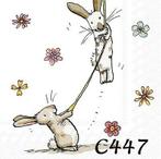 Servetten decoupage/bullet journal – haasjes met ballon C447, Verzenden, Nieuw, Materiaal