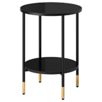Ikea ÄSPERÖD Tafeltje, zwart/glas zwart, 45 cm beschikbaar voor biedingen