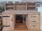 Steigerhouten bureau met optie ladeblok, Huis en Inrichting, Ophalen, Nieuw, Bureau