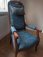 Antieke opa stoel verstelbaar blauw, Antiek en Kunst, Ophalen