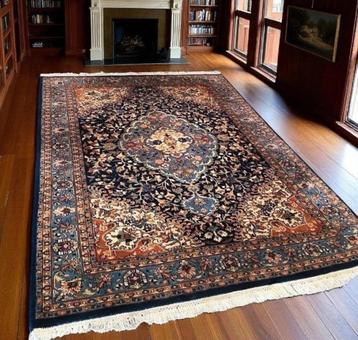 Handgeknoopt Perzisch tapijt Tabriz 50 Rai-kleur blauw  beschikbaar voor biedingen