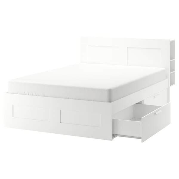 Ikea Brimnes bed 140x200cm met hoofdbord ZONDER LADES, Huis en Inrichting, Slaapkamer | Bedden, Gebruikt, Tweepersoons, 140 cm