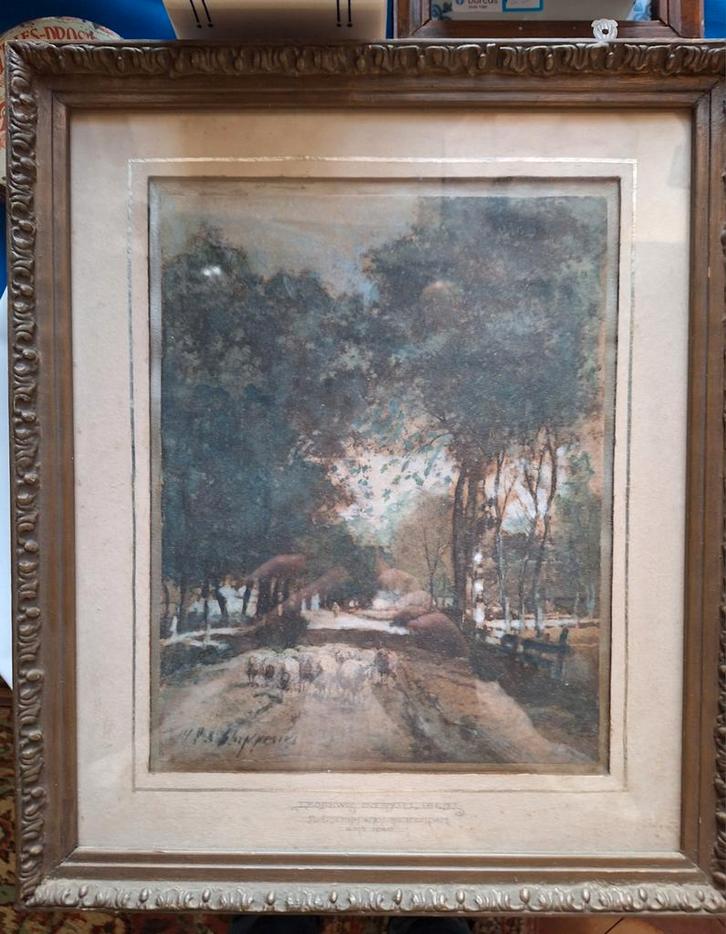 Schilderij Piet Schipperus - Overijssel Landschap, Antiek en Kunst, Kunst | Schilderijen | Klassiek, Ophalen of Verzenden