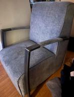 Grijze fauteuil met metalen frame, Minder dan 50 cm, Minder dan 75 cm, Ophalen of Verzenden, Zo goed als nieuw