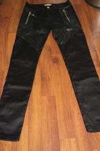 broek zwart met leather look, Kleding | Dames, Giorgia, Zwart, Ophalen of Verzenden, Maat 36 (S)