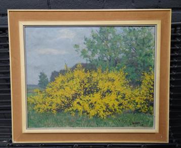Bloeiende struik Bloesem Lente Schilderij olieverf op doek beschikbaar voor biedingen