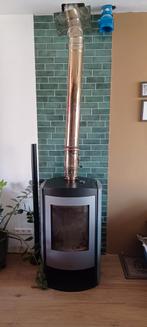 speksteen kachel voor hout inclusief pijpen rvs, Ophalen, Gebruikt, Vrijstaande haard, Houthaard