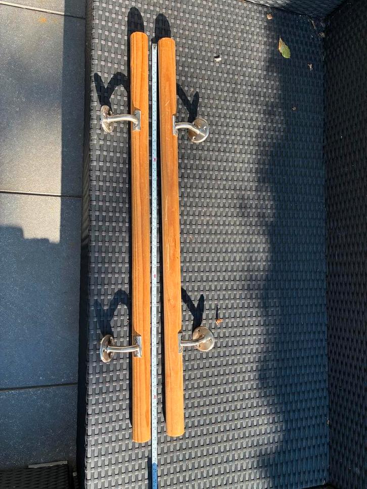 2 Massief Houten Wandbeugels a 100cm, Doe-het-zelf en Verbouw, Hout en Planken, Gebruikt, Overige typen, Overige houtsoorten, Minder dan 200 cm