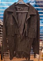Franjes leren/suede western jas zwart maat 38., Ophalen of Verzenden, Zo goed als nieuw, Maat 38/40 (M), Zwart