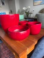 4 Mooie Rode Bloempotten, Tuin en Terras, Gebruikt, Rond, Binnen, Ophalen of Verzenden