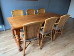 Massief houten tafel incl 6 stoelen, Huis en Inrichting, Complete eetkamers, Ophalen, Zo goed als nieuw, 4 tot 6 stoelen