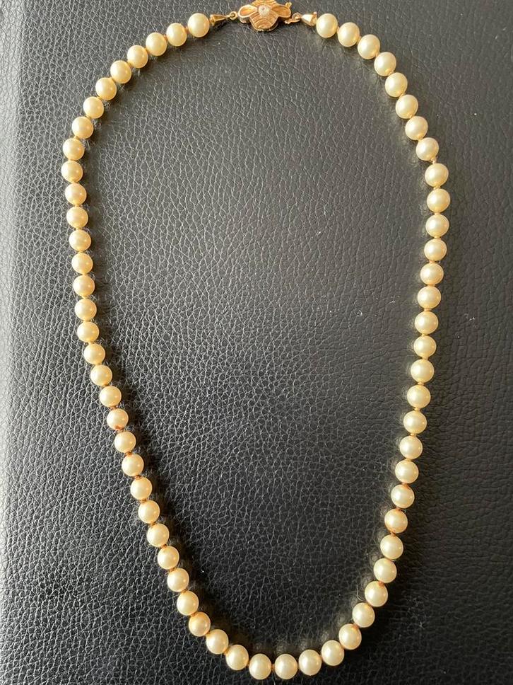 Vintage parel ketting met gouden slot, Sieraden, Tassen en Uiterlijk, Antieke sieraden, Ketting, Goud, Ophalen