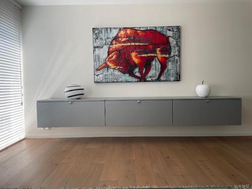 Interlubke dressoir zilvergrijs, Huis en Inrichting, Kasten | Dressoirs, Gebruikt, Met lade(s), Ophalen