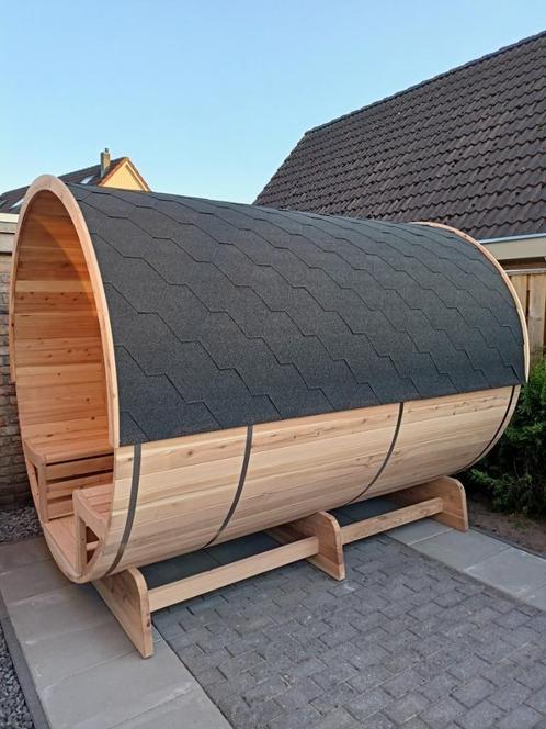 Barrel Sauna Red Cedar TR-310, Gratis sauna installatie!!!, Sport en Fitness, Sauna, Nieuw, Complete sauna, Fins of Traditioneel