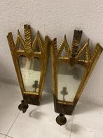 Antique wall sconces with mirrors - pair, Ophalen