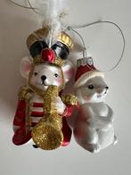 Set 2 Vintage Kerstballen Muisjes, Diversen, Kerst, Ophalen of Verzenden, Zo goed als nieuw