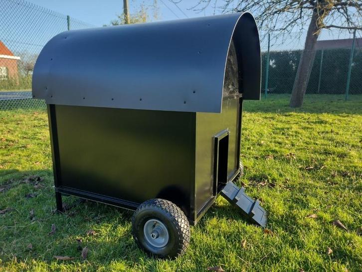 Kippenhok Pipowagen Calimero Zwart-grijs HOK VAN TOEKOMST, Dieren en Toebehoren, Vogels | Hokken en Kooien, Nieuw, Broedkooi of Kweekkooi