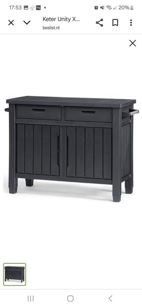 Keter Unity XL Barbecuetafel - Buitenkeuken met Opbergruimte, Tuin en Terras, Buitenkeukens, Nieuw, Gas, Vrijstaand, Ophalen