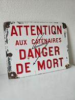 Oud Emaille Bord - Attention Danger de Mort, Antiek en Kunst, Antiek | Emaille, Ophalen of Verzenden