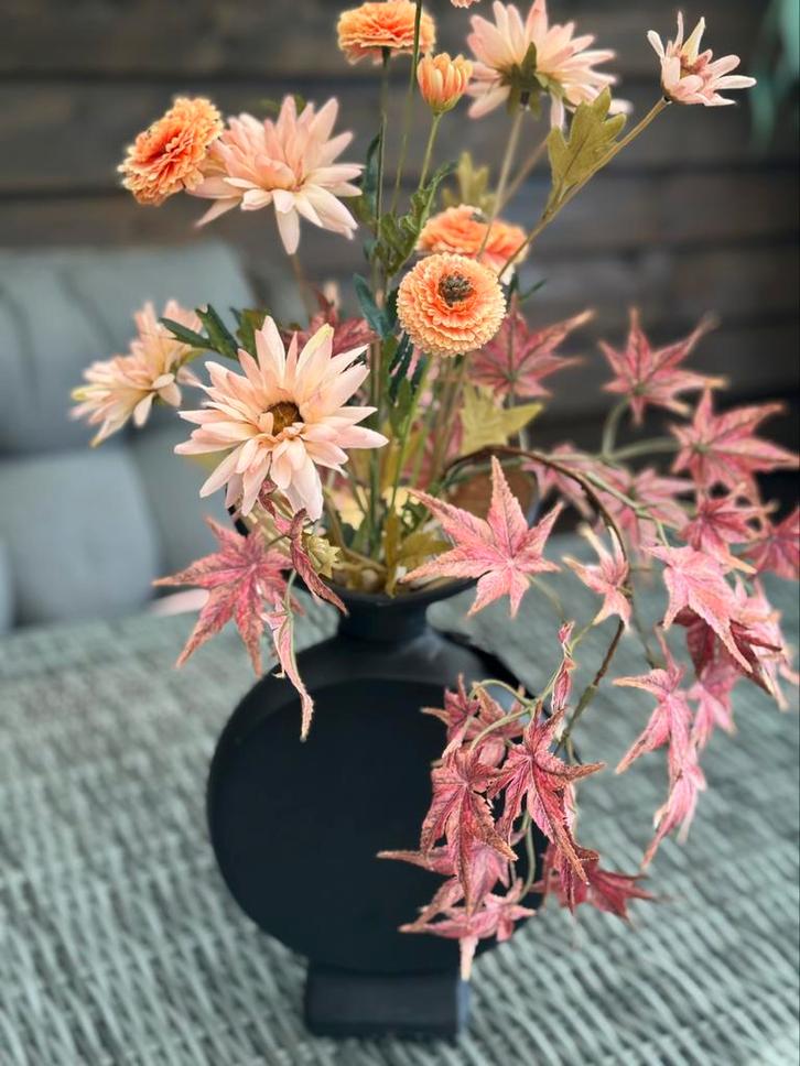 Nieuw gezellig zijden boeket incl colmore vaas, Huis en Inrichting, Woonaccessoires | Kunstplanten en Kunstbloemen, Nieuw, Binnen