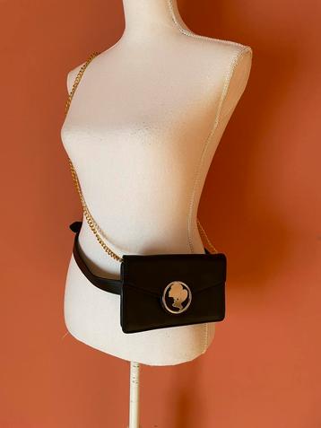 Reinders zwarte heup / crossbody tas van leer beschikbaar voor biedingen