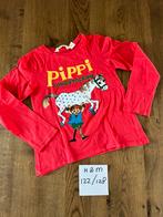 Rood Pippi Langkous longsleeve shirt tshirt maat 122 128, Meisje, Ophalen of Verzenden, Zo goed als nieuw, Shirt of Longsleeve