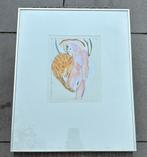 Wel gevoel - originele gouache, Antiek en Kunst, Verzenden