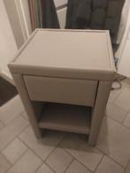 Lederen nachtkastje met laadje., Huis en Inrichting, Slaapkamer | Nachtkastjes, Overige materialen, Gebruikt, Minder dan 45 cm