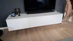 Glanzende witte TV kast - hangend of staand, Ophalen, Kunststof, 150 tot 200 cm, Zo goed als nieuw
