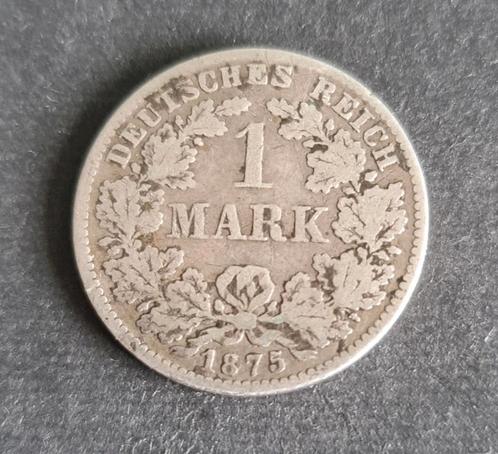 Duitse 1 Mark 1875 - Zilveren Munt, Postzegels en Munten, Munten | Nederland, Losse munt, Overige waardes, Vóór koninkrijk, Zilver