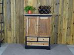 Massieve teak barkast met lades & flessenindeling, Ophalen, Nieuw