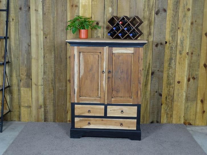 Massieve teak barkast met lades & flessenindeling, Huis en Inrichting, Barren, Nieuw, Ophalen
