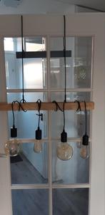 Hanglamp, EGLO, 4X max 60 Watt, balk 70cm, incl LED lampen, Huis en Inrichting, Lampen | Hanglampen, Ophalen of Verzenden, Zo goed als nieuw