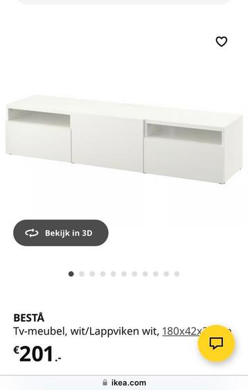 IKEA BESTA TV Meubel - Wit