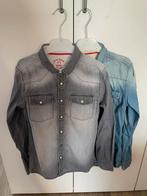 2 spijker jeans overhemden 146/152 (tweeling?), Kinderen en Baby's, Kinderkleding | Maat 146, Ophalen of Verzenden, Zo goed als nieuw